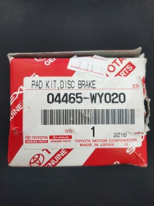 04465WY020 PAD KIT, DISC BRAKE - TOYOTA