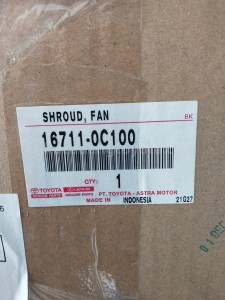 167110C100 SHROUD, FAN - TOYOTA