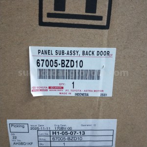 67005BZD10 PANEL SUB-ASSY, BACK DOOR - TOYOTA