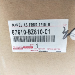 67610BZ810C1 PANEL AS FRDR TRIM R - TOYOTA