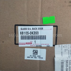 681050K350 GLASS S/A, BACK DOOR - TOYOTA