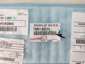 75641BZ070 MOULDING, QRT WDW FR RH - TOYOTA