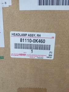 811100K460 HEADLAMP ASSY, RH - TOYOTA