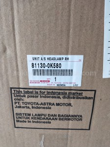811300K580 UNIT A/S HEADLAMP RH - TOYOTA