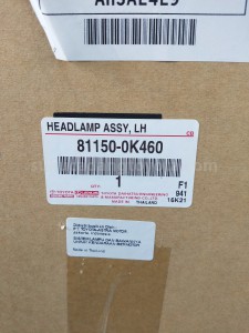 811500K460 HEADLAMP ASSY, LH - TOYOTA