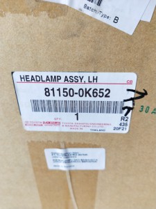 811500K652 HEADLAMP ASSY, LH - TOYOTA