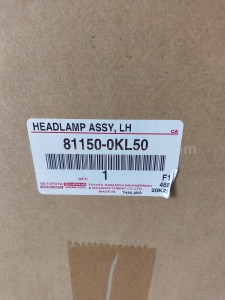 811500KL50 HEADLAMP ASSY, LH - TOYOTA