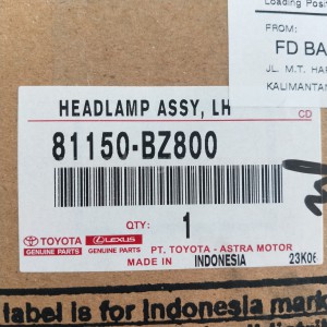 81150BZ800 HEADLAMP ASSY, LH - TOYOTA