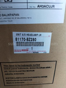 81170BZ280 UNIT A/S HEADLAMP LH - TOYOTA
