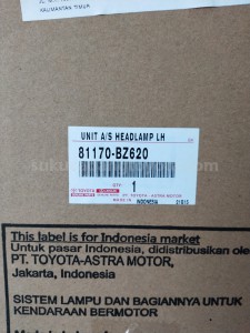 81170BZ620 UNIT A/S HEADLAMP LH - TOYOTA