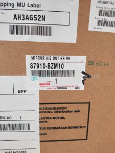 87910BZM10 MIRROR A/S OUT RR RH - TOYOTA