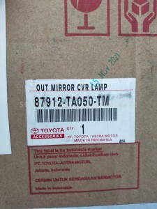 87912TA050TM OUT MIRROR CVR LAMP - TOYOTA