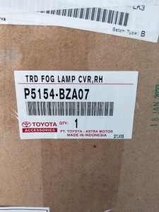 P5154BZA07 TRD FOG LAMP CVR,RH - TOYOTA