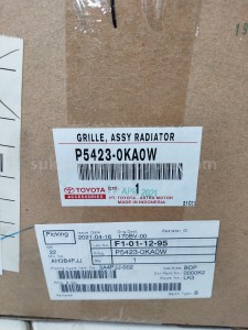 P54230KA0W GRILLE, ASSY RADIATOR - TOYOTA