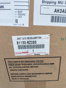 81130BZ280 UNIT A/S HEADLAMP RH - TOYOTA